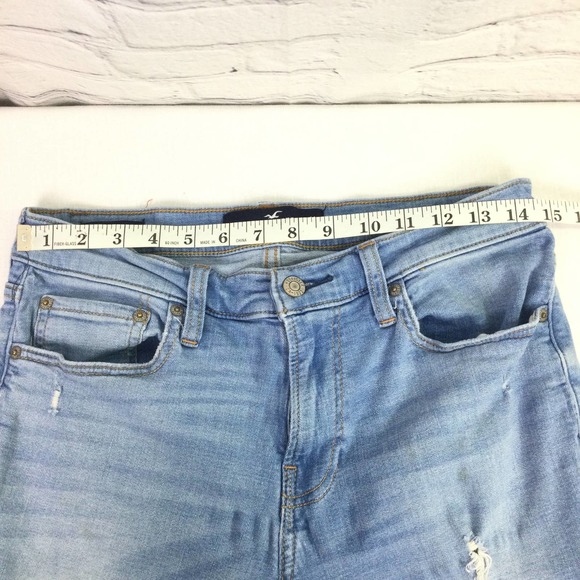 Hollister Men's Light Wash Distressed Stacked Skinny Advanced Stretch Blue 31 - Picture 10 of 16
